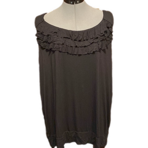 Lane Bryant Sleeveless Blouse With Ruffled Neckline